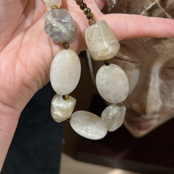 Milky and Rutilated Quartz Chunky Necklace - Picture 2 of 3